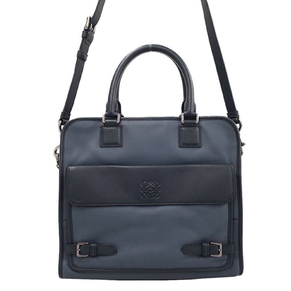 LOEWE Cruz Leather Shoulder Bag Blue